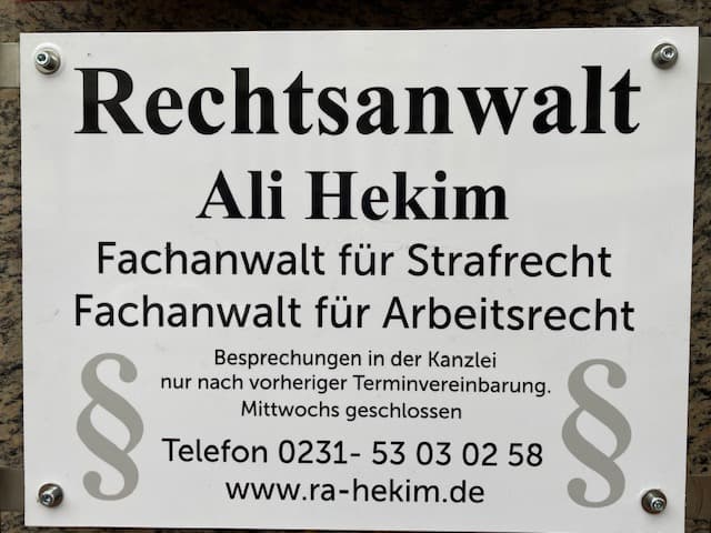 Rechtsanwalt Ali Hekim, Fachanwalt für Strafrecht, Fachanwalt für Arbeitsrecht
